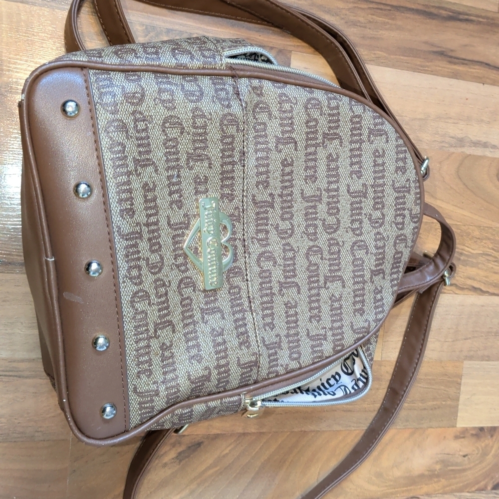 Brown Logo Print Backpack
